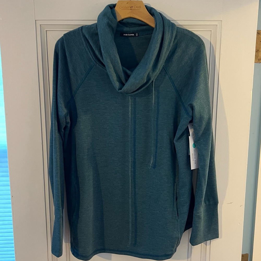 Pink Clover Shenaya Knit Top Teal Green XL